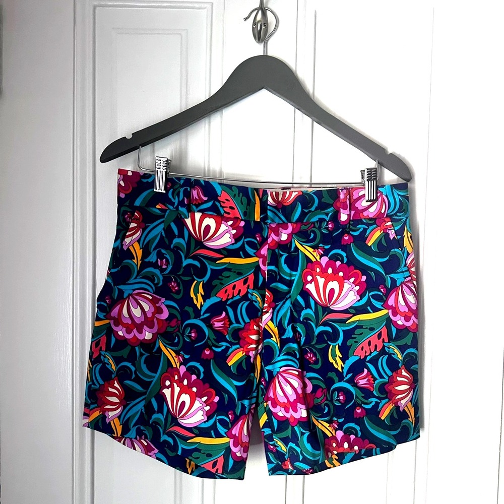 Mr Turk Floral Shorts Blue Pink Cotton Stretch Flat Front Men's 29 Resort